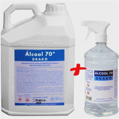 Alcool 70 Liquido 5 Litros Borrifador Spray Galão Etilico Hidratado