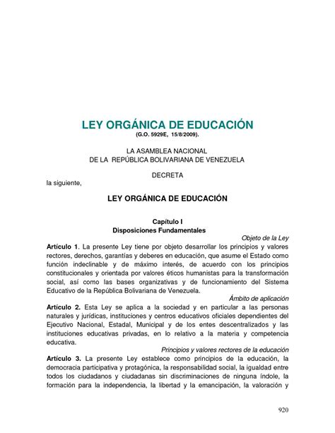 Calam O Ley Org Nica De Educaci N