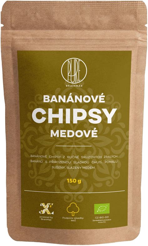 BrainMax Pure Banánové chipsy medové BIO 150 g Megaknihy cz