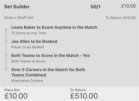 Stoke V Sheff Utd Bet Builder Tip 2nd April 2022 What Acca February