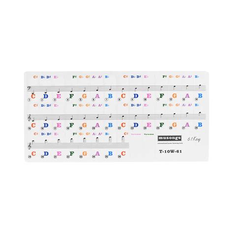 61 Keys Piano Stickers Removable Keyboard Stickers for 61 key Keyboards ...