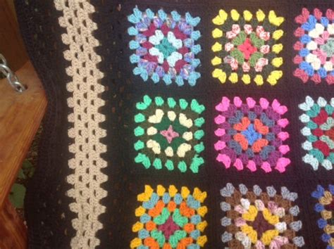 Multi Color Granny Square Afghan With Retired Colors and Black - Etsy