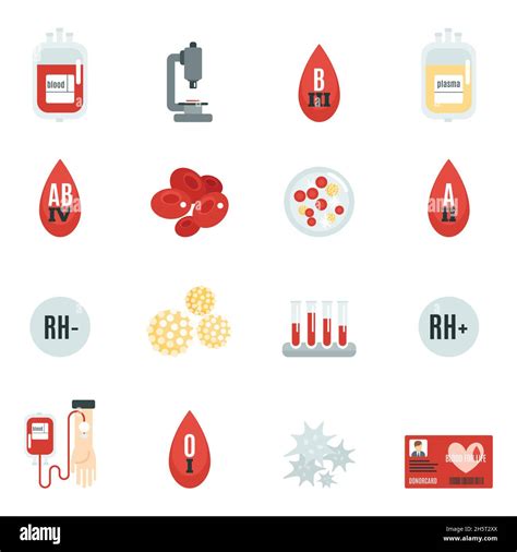 Blood Donor Banking And Transfusion Icons Flat Set Isolated Vector