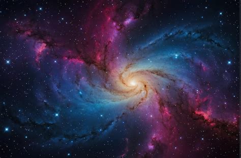 Spiral Galaxy In Deep Space Premium Ai Generated Image