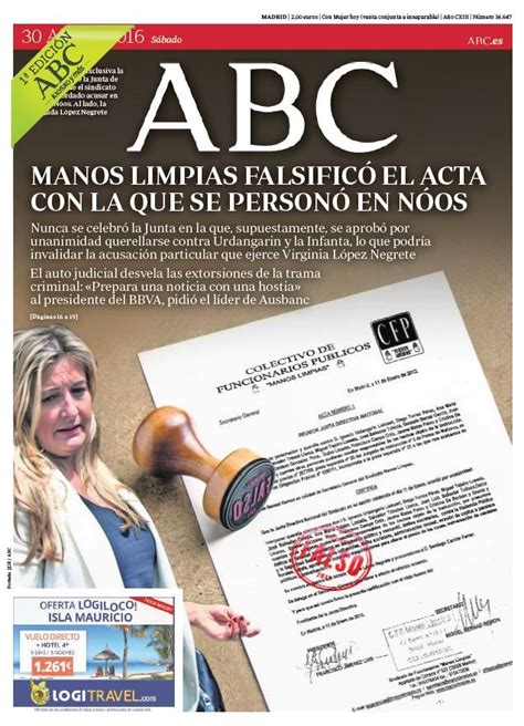 La portada de ABC del sábado 30 de abril