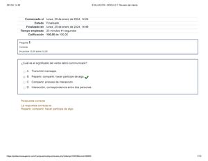 Evaluaci N M Dulo Revisi N Del Intento Comenzado El Martes De