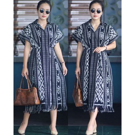 Jual DRESS DRES WANITA CEWEK JUMBO BIG SIZE MAXI MUSLIM TENUN IKAT