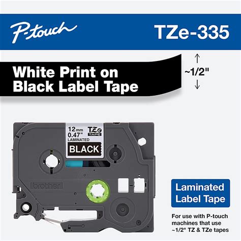 Customer Reviews Brother P Touch TZE 335 Laminated Label Tape White On