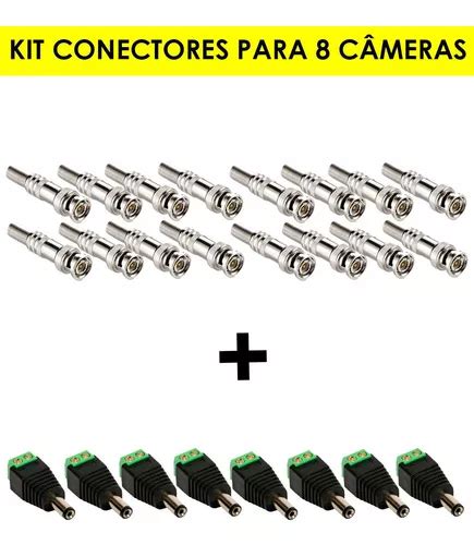 Kit Conectores Bnc E P P Instalar C Meras Seguran A Cftv