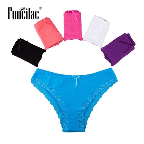 Funcilac Womens Underwear Lingerie Hipster Cotton Lace Panties Briefs