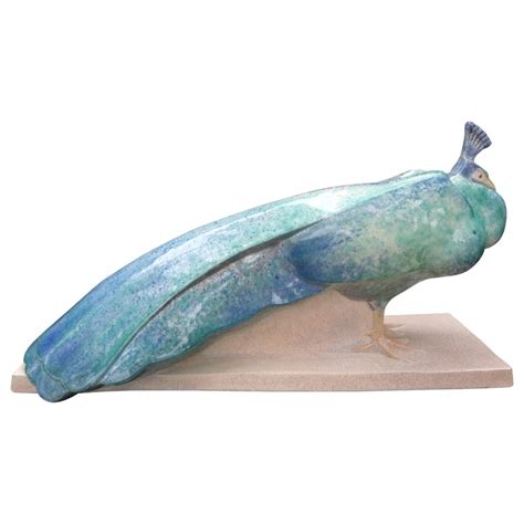 French Art Deco Peacock Sculpture By Gabriel Beauvais For Sale At 1stdibs