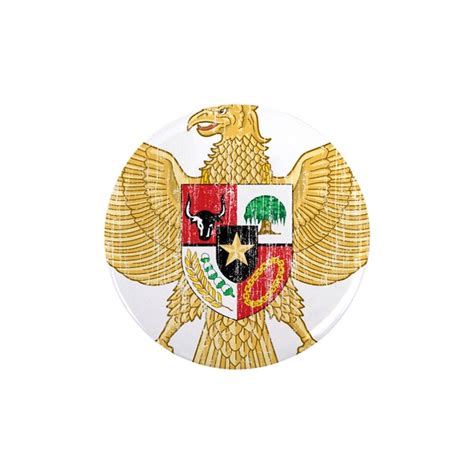 Indonesia Coat Of Arms 2.25" Button (100 pack) by CoatOfArmsartaged