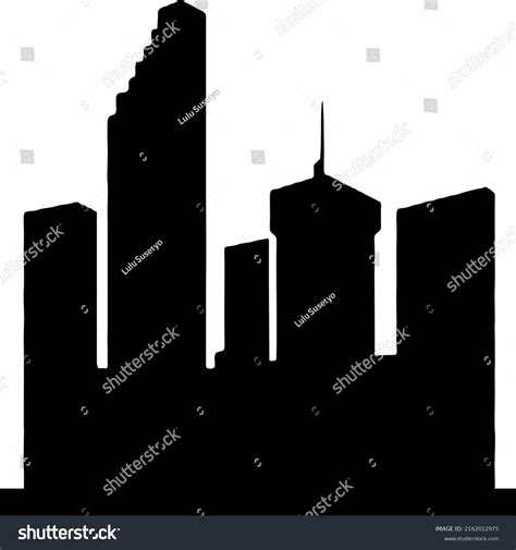 Vector Image Building Silhouette Black White Stock Vector (Royalty Free ...