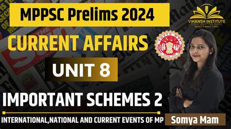 Important Schemes Current Affairs Mppsc Mppsc Pre Unit Unit