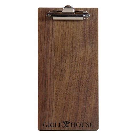 A Clipboard With The Words Grillhouse On It And A Metal Clip Board