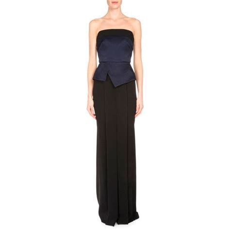 Roland Mouret Devey Bustier Column Gown 1 025 Liked On Polyvore