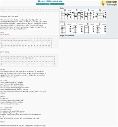 Chord Pictures Of Matchstick Men Tab Song Lyric Sheet Guitar