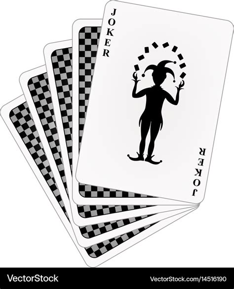 Black Back Side Of Playing Cards And Joker Vector Image