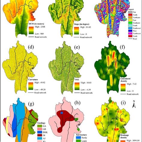 Comprehensive Depiction Of Landslide Conditioning Factors In The Study