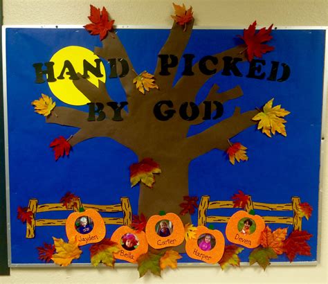 Hand Picked By God Fall Pumpkin Bulletin Board Idea Sunday School