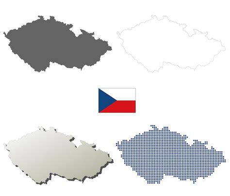 Premium Vector Czech Republic Vector Outline Map Set