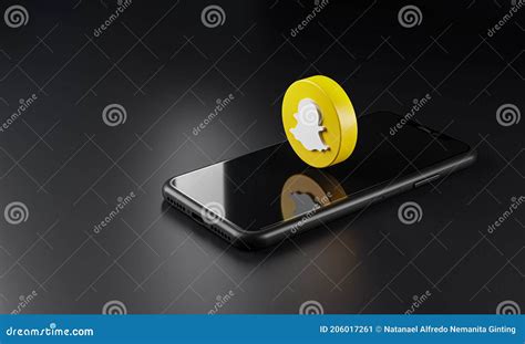 Snapchat Logo Icon On Top Of Smartphone 3d Dark Background Editorial