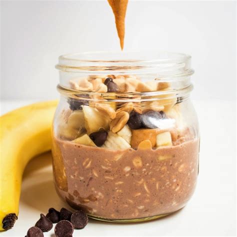 Chocolate Peanut Butter Overnight Oats With Banana Fannetastic Food