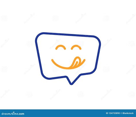 L Nea Deliciosa Icono De La Sonrisa Emoticon Con La Muestra De La