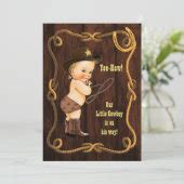 Yee Haw Blonde Cowboy Rustic Baby Shower Invitation Zazzle
