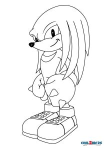 Dibujos de Knuckles el Equidna Para Colorear Páginas Para Imprimir Gratis