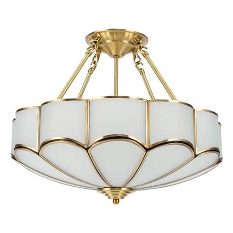 OUKANING 17 7 In 4 Light Gold Vintage Semi Flush Mount Ceiling Light