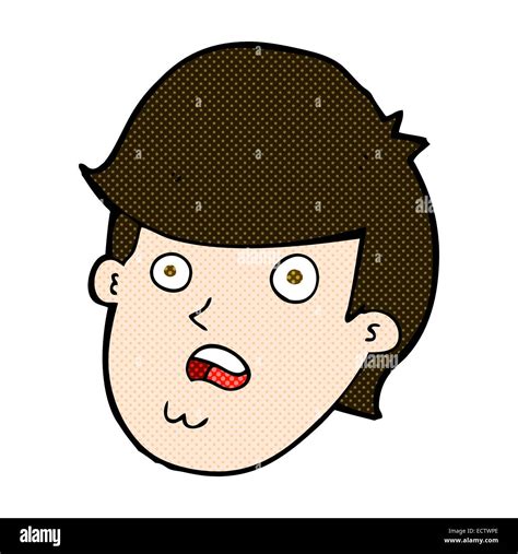 Retro Comic Book Style Cartoon Man With Big Chin Stock Vector Image