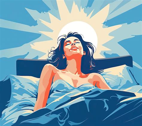 Dessin Anim D Une Femme Au Lit Se R Veiller Avec Le Soleil Brillant