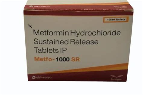 METFO 1000 SR Metformin Hydrochloride Sustained Release Tablet At Rs