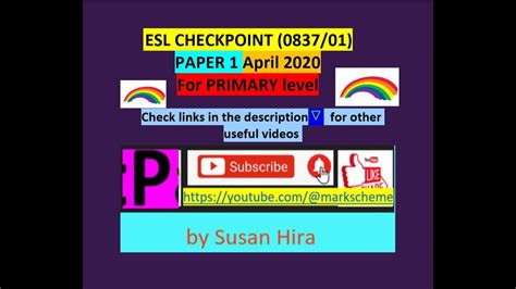 2020 Apr P1 ESL English As A Second Language Checkpoint 0057 0837