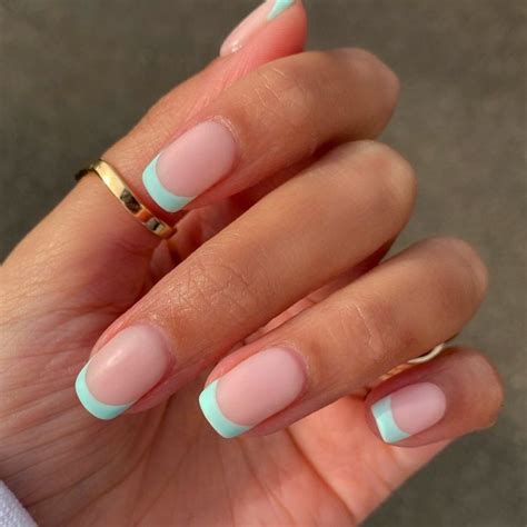 50 Best Aqua Nail Designs You Need To Try French Tip Nails This Includes Aqua Nails Turquoise