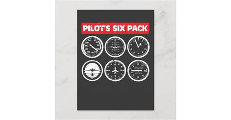 Pilot S Six Pack Flight Instruments Aviation Postcard Zazzle