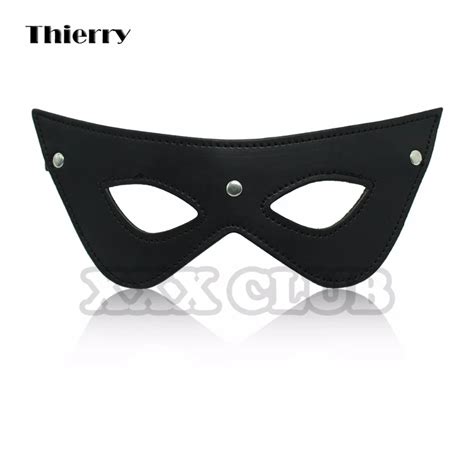 Thierry Pu Leather Blindfolds Sexy Eye Mask Patch Bondage Mask Sex Aid Party Fun Flirt Sex 