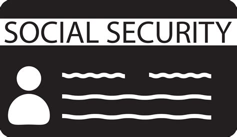 Social Security Card Icon Social Security Card Number Sign Flat Style