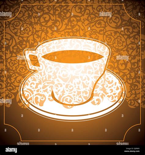 Floral Background With Stylized Cup Of Coffee Stock Vector Image Art