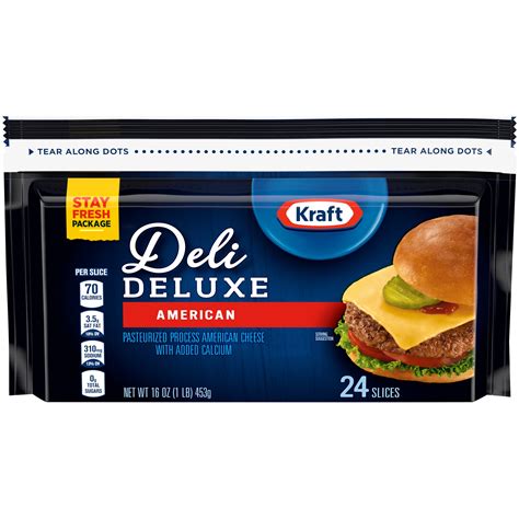 Kraft Deli Deluxe Cheese Slices American Cheese Ct Oz