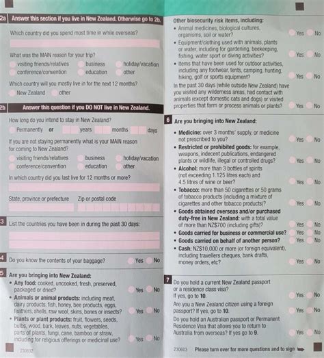 A Guide To The Nz Traveller Declaration Passenger Arrival Card