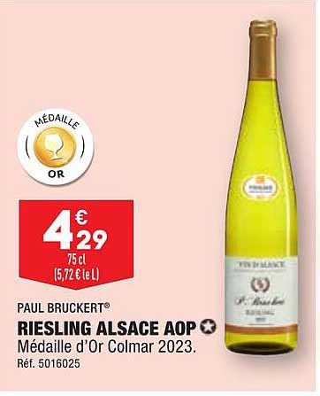 Promo Paul Bruckert Riesling Alsace Aop Chez Aldi Icatalogue Fr