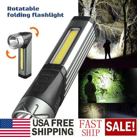 MDHAND USB Rechargeable Magnetic Work Light Flashlight 500 Lumens LED ...