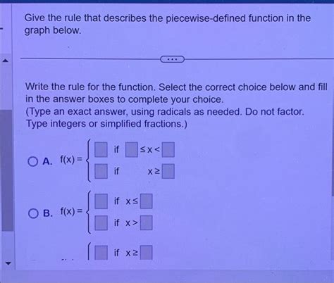 Solved Question 4 Give The Rule That Describes The Piec