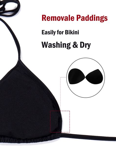 Women Triangle Bikini Top Push Up Padded V Neck Lace Up Basic Swimsuit Top Bl 686268112107 EBay