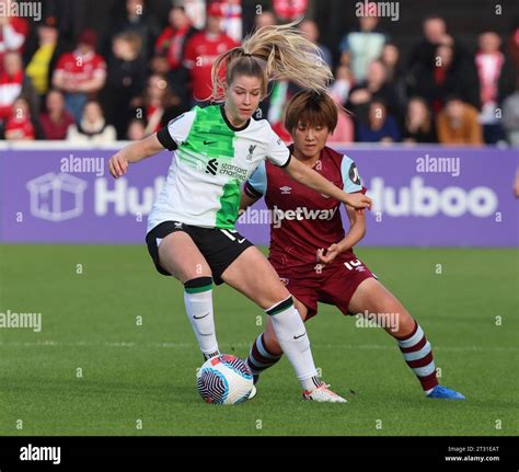 Dagenham Uk Nd Oct Marie Hobinger Of Liverpool Women Holds