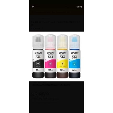 Kit De 4 Refil Tintas Original para Impressora Epson L3250 em Promoção