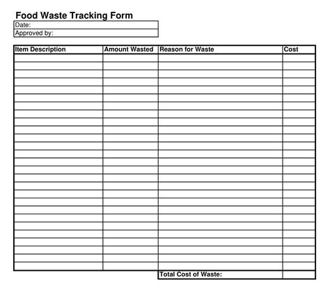 26 Free Printable Food Waste Log Sheet Templates PDF MS Word