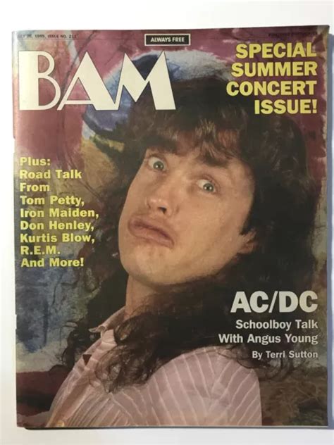 Bam Magazine 211 Nm July 26 1985 Acdc Angus Young Tom Petty Iron